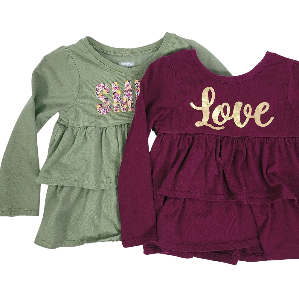 GIRLS 3T SHIRTS BY GARANIMALS SET OF 2